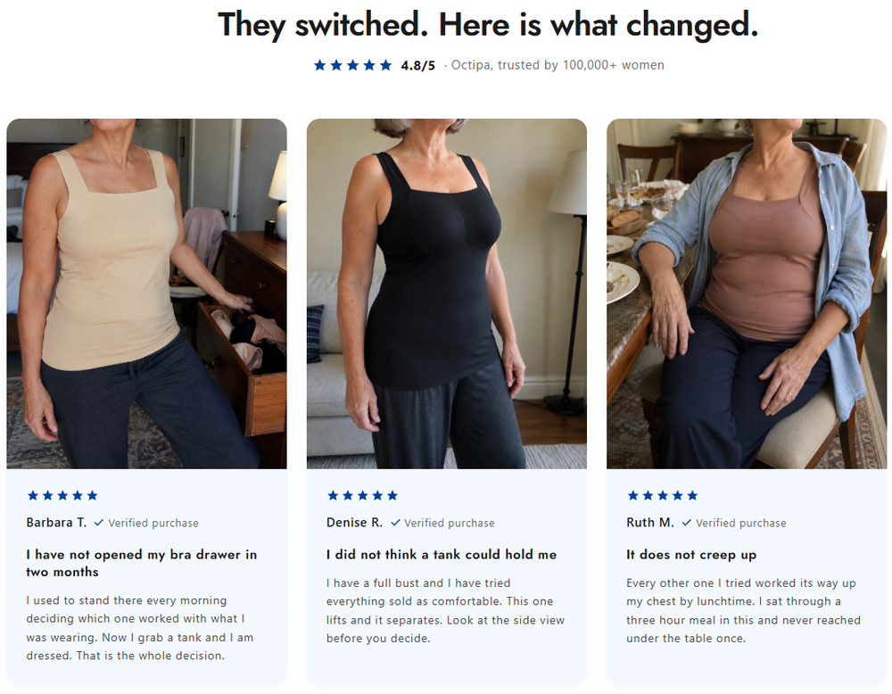 Built-In Bra Tank | Support in the front. Nothing wraps around your back.