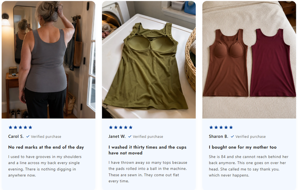 Built-In Bra Tank | Support in the front. Nothing wraps around your back.